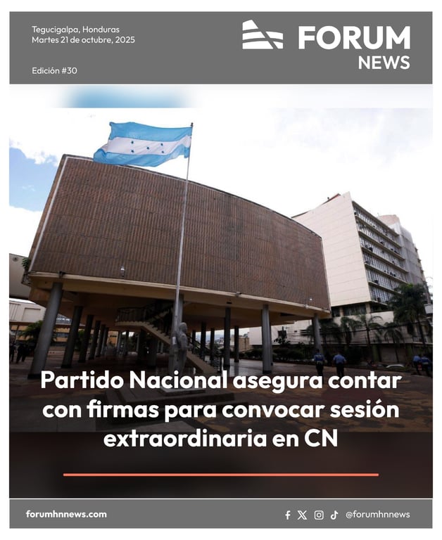 Partido Nacional asegura contar con firmas para convocar sesión extraordinaria en CN