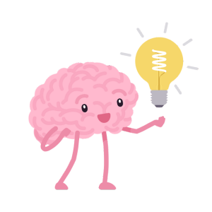 Decorative brain illustration.
