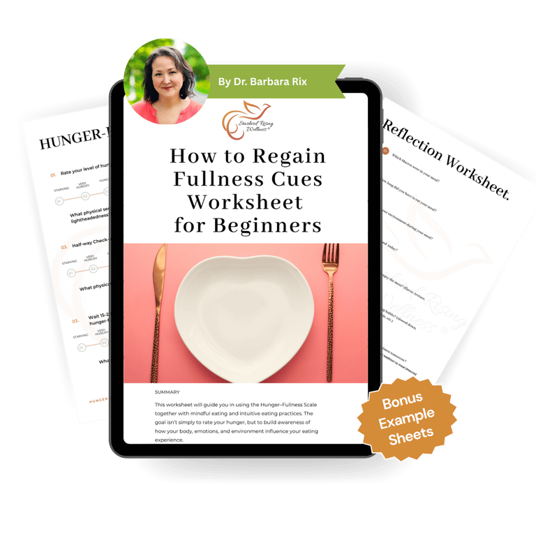 How to regain fullness cues worksheet cover image