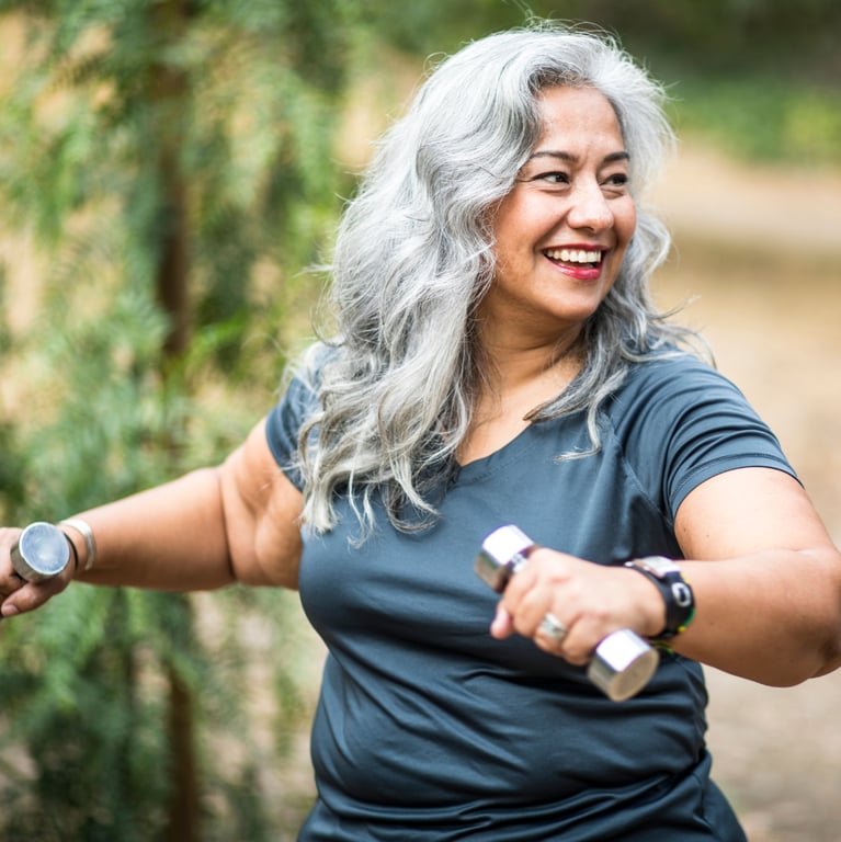 Older woman exercising