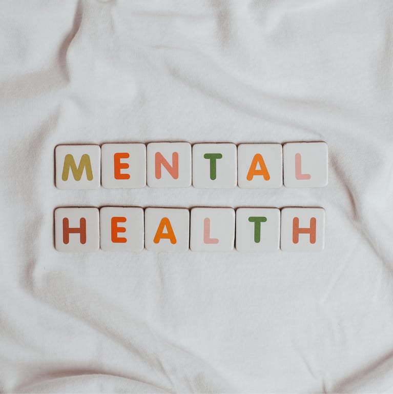 Mental health spelled out in blocks