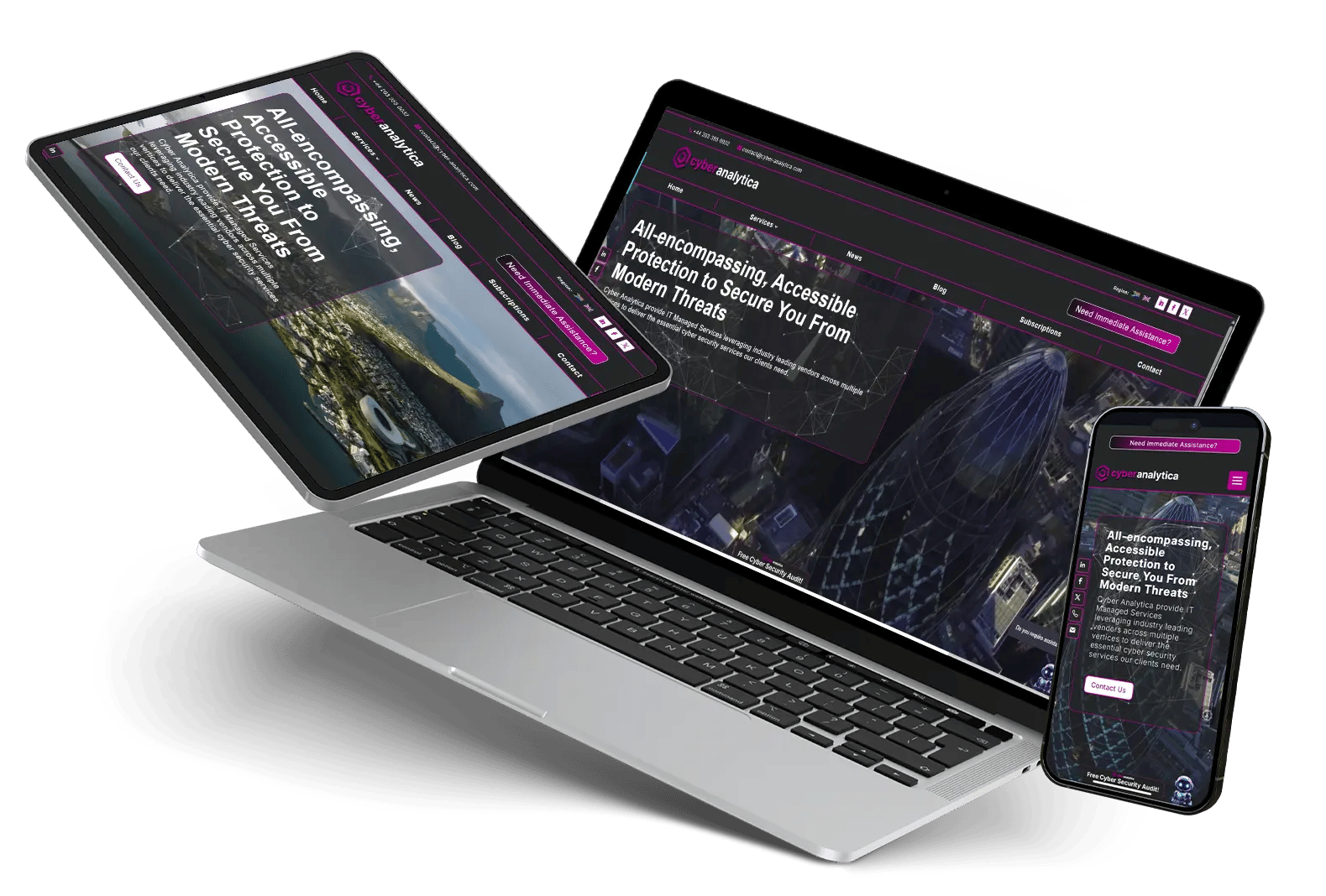 Cyber Analytica Website bonnnet Mockup