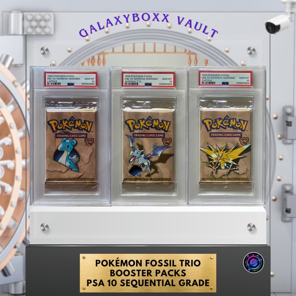Pokemon Fossil Trio Booster Packs PSA 10 Sequential Grade (Set of 3): Discover the Rarity Pokemon Fossil Trio Booster Packs PSA 10 Sequential Grade (Set of 3): Discover the Rarity