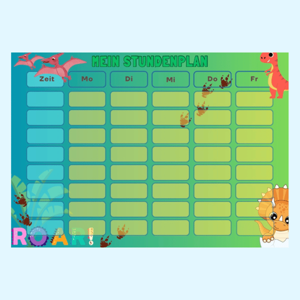 Back To School | Timetables (German) | Dino