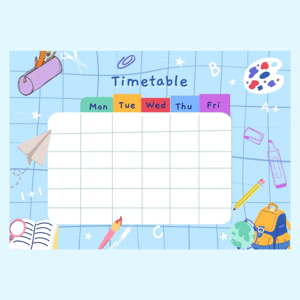 Back To School | Timetables (English) | School Supplies