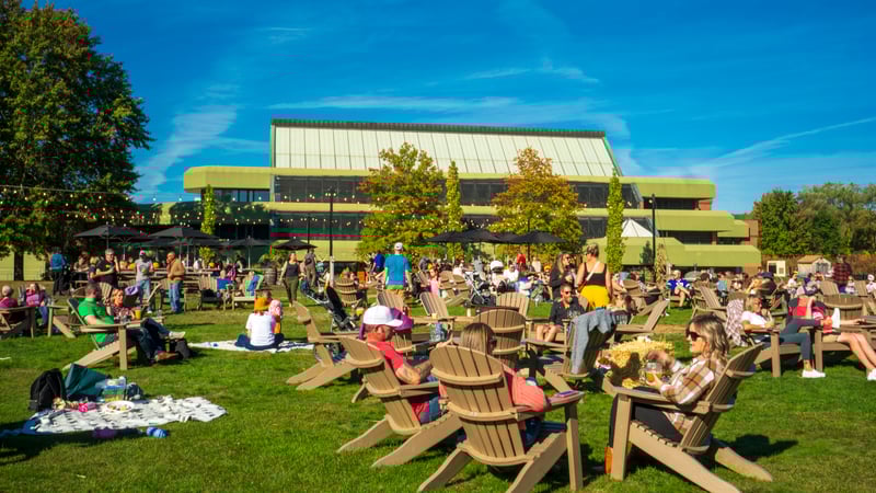 Tree House beer being poured, hazy and bright