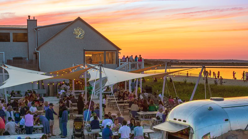 The Tree House Sandwich taproom overlooking Cape Cod Bay