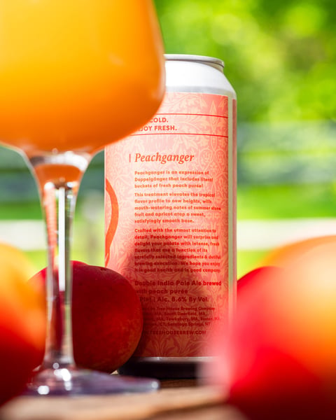 We diverted a portion of Doppelganger as it hit the cellar and knocked it out onto buckets and buckets of peach purée.