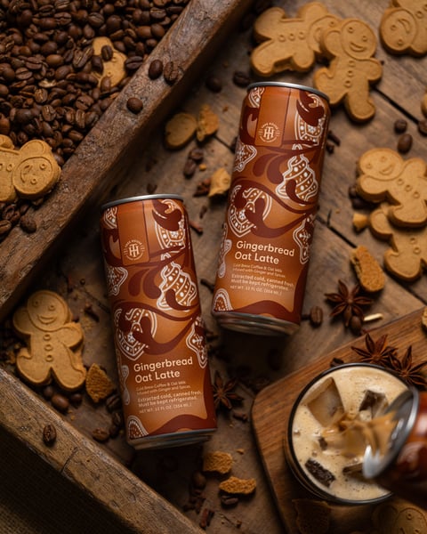 Gingerbread Latte begins with our own gingerbread syrup, made from scratch by infusing ginger and complementary warmi…