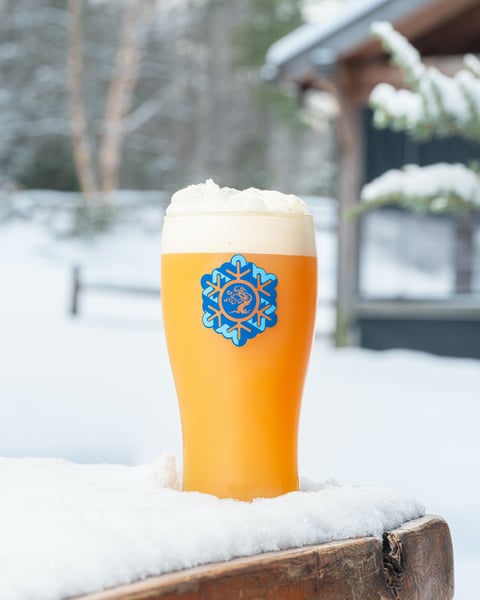 Day Eight of Glassuary features the Snow Day Tree House glass.