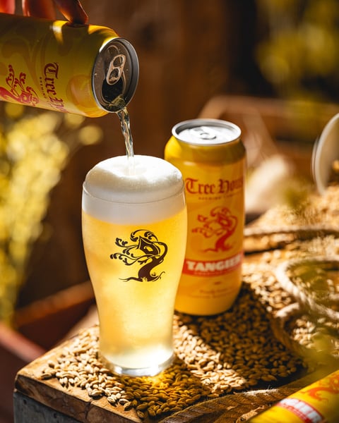 This zippy American Lager is brewed with 100% Tangier hops, which carry uncanny aromas of fresh orange juice and tang…