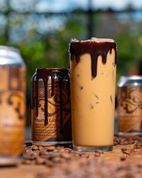 Not to be outdone, our Mocha Latte adds the creamy oat milk element atop a House-crafted chocolate syrup addition.