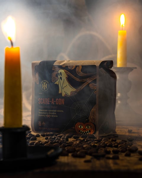 Scare-a-gon is a rendition of our core espresso blend Paragon!