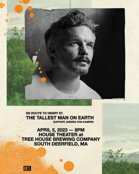 We are pleased to announce that the Tallest Man On Earth will be performing at House Theater in Deerfield on April 5th.