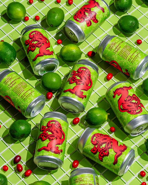 We're kicking off the week with a fresh batch of Cranberry Lime Seltzer!