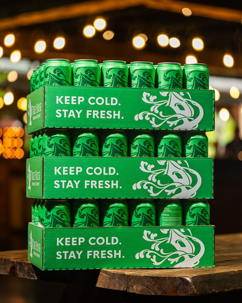 Stacks of fresh Green are rolling off of the canning line today.