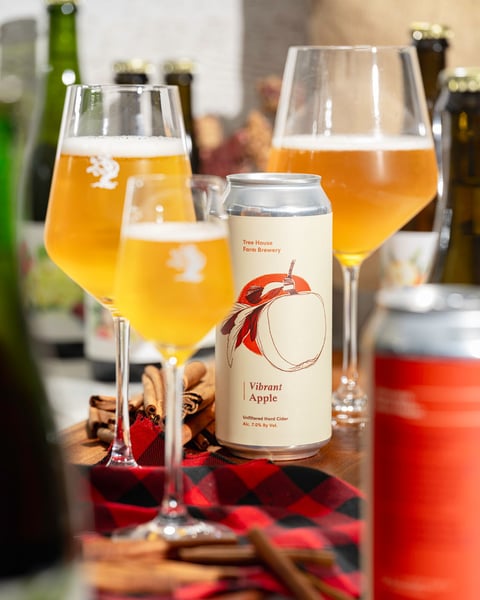 Vibrant, our flagship cider, is on draft and in cans to go at the farm today.