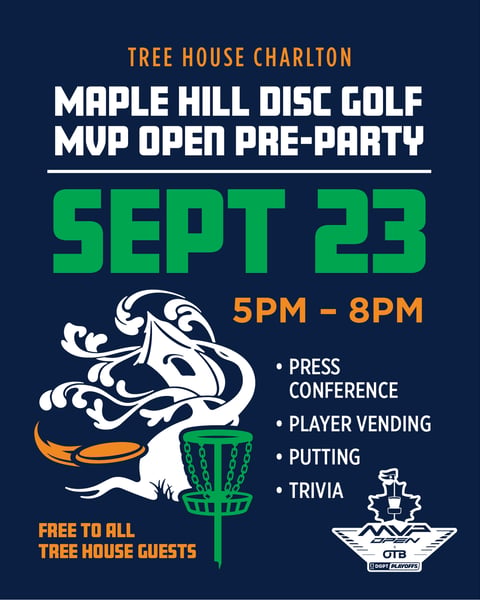 Mark your calendars, gang - We're excited to host the MVP Open x OTB Welcome Party at Tree House in Charlton on Septe…
