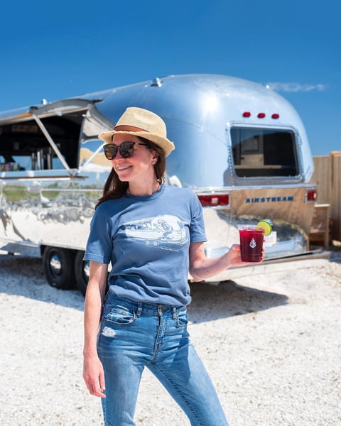 Celebrating the inaugural pouring day from our 1970s Airstream for the summer of 2023 are these limited edition tees.