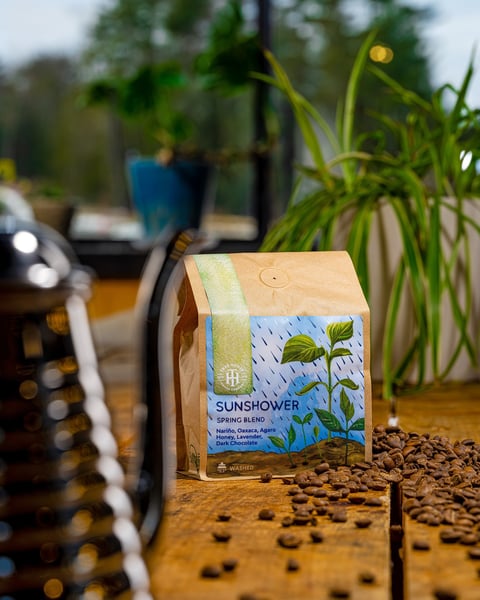 We are starting off the day with our new springtime blend, Sunshower.