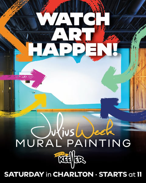 The Julius Week fun continues this Saturday in Charlton with a live mural painting by our long time friend and collab…