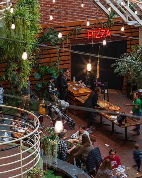 Expansive and inviting indoor spaces, rain or shine.