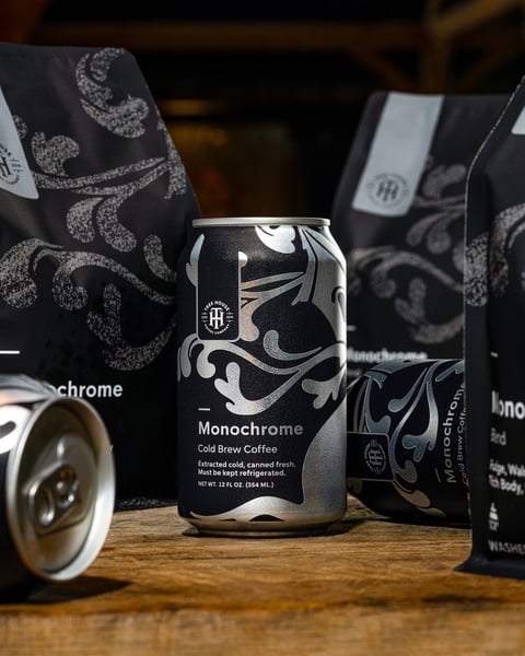Our flagship blend coffee Monochrome is a wonderful addition to your day whether in Cold Brew or Whole Bean form!
