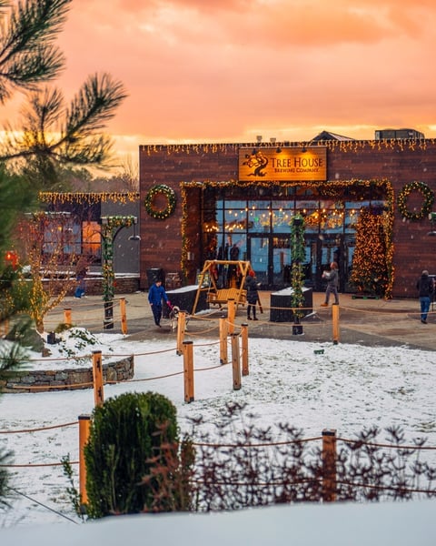 It’s been an awesome day in Massachusetts with some festive flakes adding flair to a colorful winter sunset.