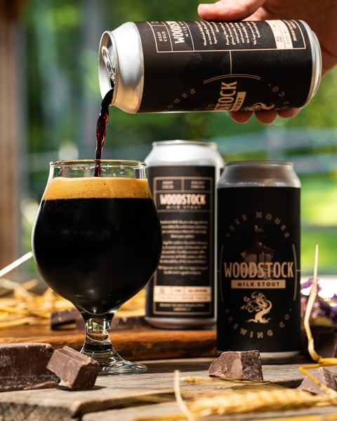 We've also got a fresh batch of Woodstock Milk Stout. This chocolate-like beer is crafted with love, dark and decaden…