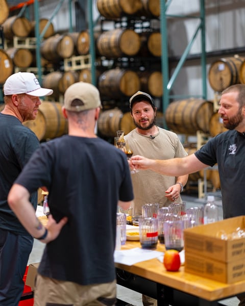 Just a couple of folks blending barrels.