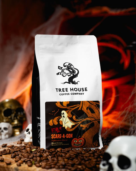 Rounding out the caffeinated portion of our morning is Scare-a-gon in whole bean form.