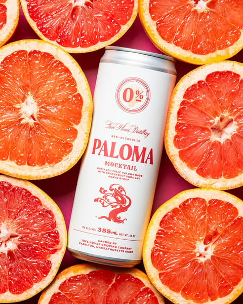 Our non-alcoholic Paloma bursts with grapefruit character softened by a dash of agave syrup.