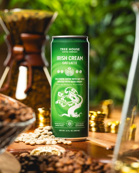 Irish Cream Oat Latte is just the thing that we need the morning Green Week kicks into high gear.