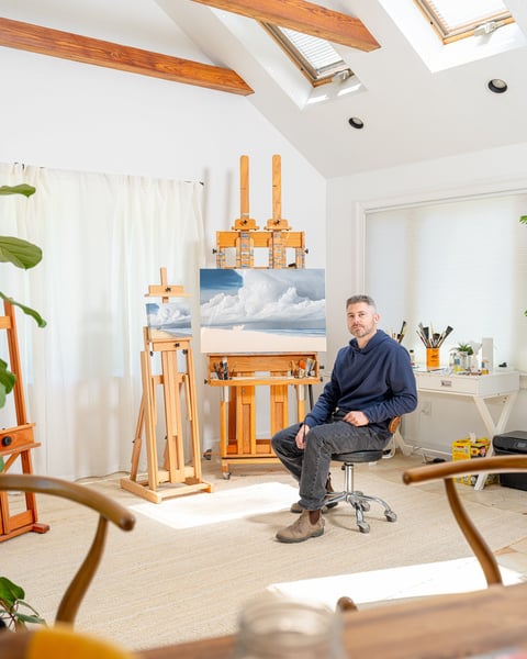 We were welcomed by Derek Macara (@dmacara) to his studio near Provincetown while he worked on the painting for Stran…