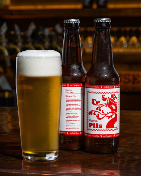 Just in time for our 2nd taproom anniversary in Deerfield, we have Pizzeria Pils bottles available again!