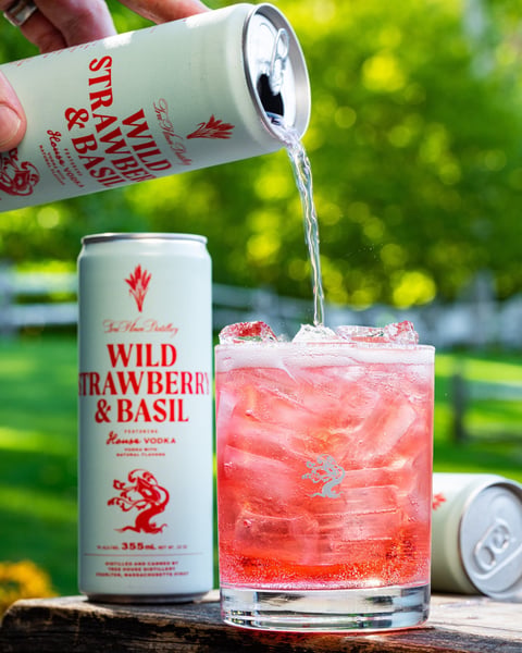 It's always summer in the distillery when we've got a batch of Wild Strawberry Basil Vodka Soda underway.