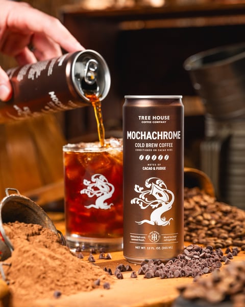 Mochachrome is a thoughtful and intentional marriage of our cold brew coffee and all-natural cacao.