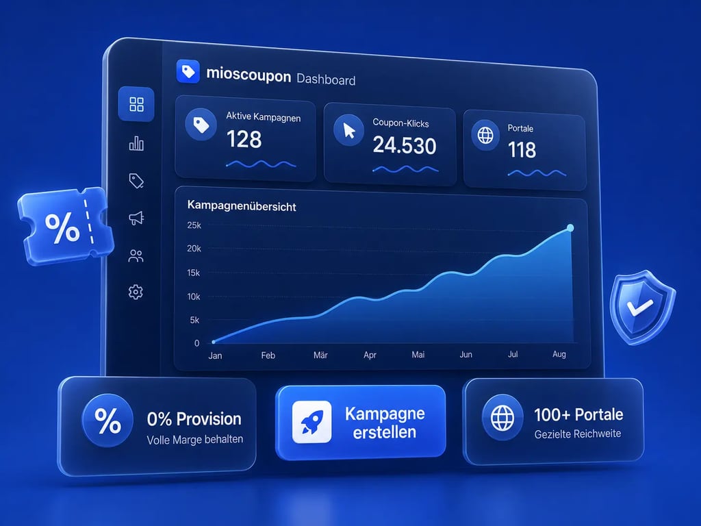 Mioscoupon-panel: kuponger och placeringar i överblick