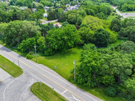 An image featuring plant, green, botany, tree, natural landscape, land lot, road surface, urban design, vegetation, asphalt at 1040 Center St.