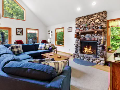 An image featuring furniture, couch, property, picture frame, table, lighting, interior design, comfort, living room, studio couch at 459 Pine Hill Dr.