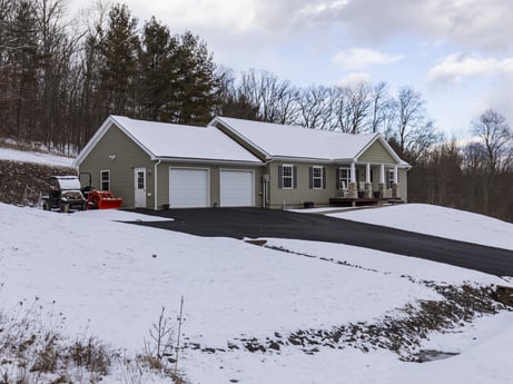 An image featuring snow, cloud, sky, property, window, building, house, slope, tree, plant at Hemlock Hill Rd.