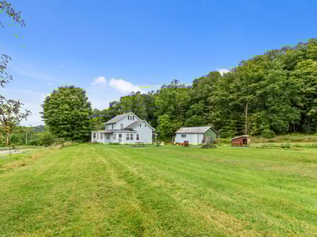 An image featuring plant, sky, cloud, building, tree, natural landscape, house, land lot, grass, grassland at 2399 Keene Summit Rd.