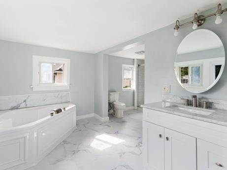 An image featuring bathroom cabinet, building, plumbing fixture, tap, sink, property, cabinetry, mirror, bathroom, bathroom sink at 203 Harrison St.