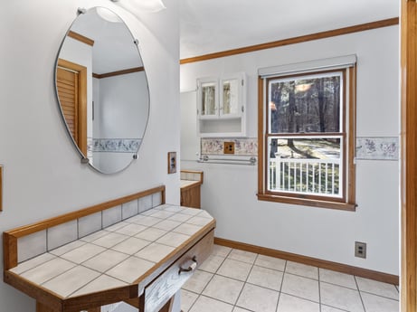 An image featuring mirror, furniture, property, picture frame, wood, architecture, interior design, fixture, floor, rectangle at 199 S Lake Rd.