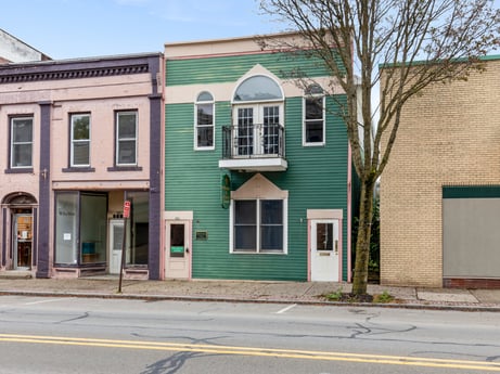 An image featuring window, door, sky, tree, building, fixture, neighbourhood, residential area, facade, real estate at 213 Main St.