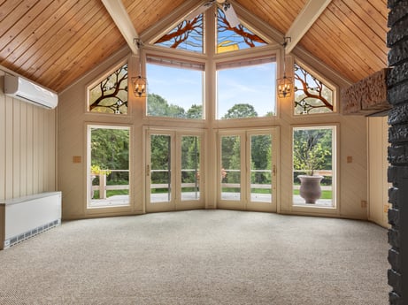An image featuring plant, sky, tree, wood, fixture, shade, beam, building, real estate, roof at 276 Mountain View Ln.