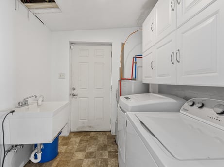 An image featuring sink, interior design, tap, fixture, building, house, door, cabinetry, plumbing fixture, mirror at 5442 Clarkstown Rd.