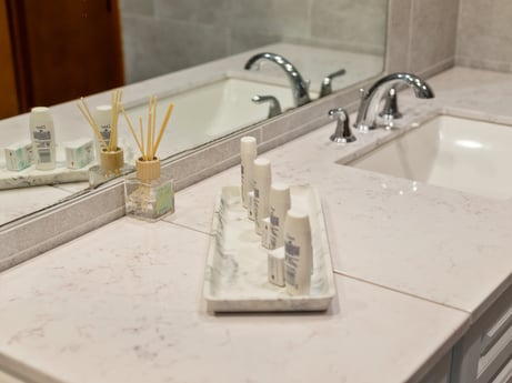 An image featuring tap, sink, plumbing fixture, bathroom sink, fluid, wood, material property, plumbing, composite material, gas at 125 Rimstone Ct.