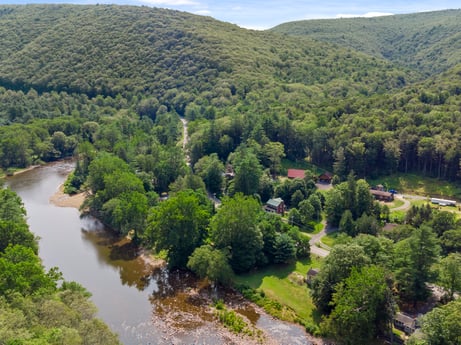 An image featuring water, plant, plant community, ecoregion, natural landscape, sky, mountain, tree, highland, land lot at 9224 PA-87.