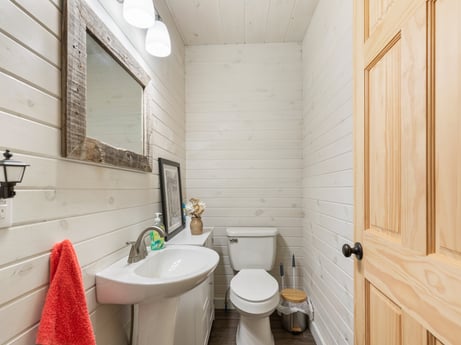 An image featuring mirror, tap, plumbing fixture, property, sink, bathroom, bathtub, building, plant, interior design at 1039 Old Bernice Rd.